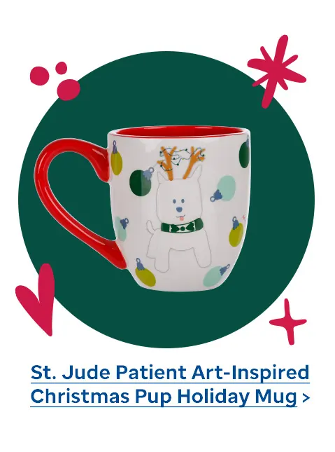 St. Jude Patient Art-Inspired Christmas Pup Holiday Mug